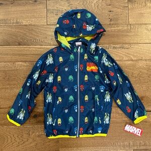Marvel Comic Superhero Hooded Windbreaker Jacket - Size 5 - NWT